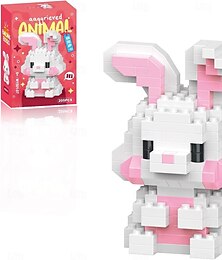 abordables -Blocs de construction lapin de Pâques, cadeau lapin de Pâques pour garnir les paniers, jouet, décoration printanière, figurines et ornements, jolies statues de Noël pour sapin, table ou cheminée