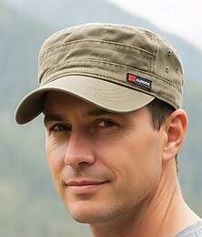 economico -berretto militare da uomo in cotone, cappello casual regolabile in stile militare in vari colori, design leggero e traspirante, copricapo casual da uomo per l'outdoor e per tutti i giorni