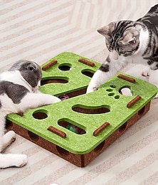 abordables -Jouet interactif en bois pour chat, puzzle d'intelligence avec distributeur de friandises et balles à grelots, pour chatons et chats adultes.