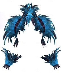 abordables -Carnaval 2026 Accessoires de Carnaval de Rio Samba Set de Costume 3Pcs Femme Plumes Sargentine  Sac à Dos en Plumes  Poignets en Dentelle Costume de Performance Festival Brésilien