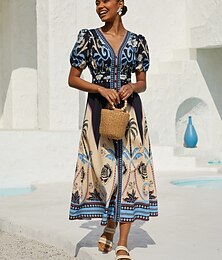 abordables -robe longue en lin effet palmier pour les nuits d'été