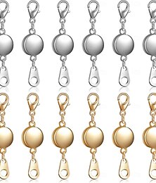 abordables -Lot de 12 fermoirs magnétiques pour colliers. Rallonge pour colliers avec aimant puissant. Fermoir magnétique pour la création de colliers et bracelets. Placage or et argent.