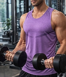 cheap -Men's Solid Colored Running T-Shirt Compression Shirt Athletic Shirt Sports Top Sleeveless Tank Top Summer Quick Dry Moisture Wicking Breathable Gym Workout Walking Jogging Sportswear Activewear Blue