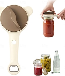 abordables -Ouvre-bocal multifonction 4 en 1, ouvre-bocal réglable en acier inoxydable (1 ou 2 pièces), ouvre-bocal rétractable multifonctionnel &Ouvre-bouteilles, outil multi-tailles pour couvercles de bocaux,