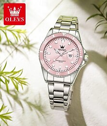 cheap -Mother's Day Gift OLEVS Women Quartz Watch Creative Minimalist Luxury Casual Calendar Date Waterproof Decoration Stainless Steel Strap Watch