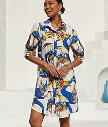 preiswerte -ozeanblaues, orchideenfarbenes, seidiges Satin-Hemdkleid mit Blumenmuster