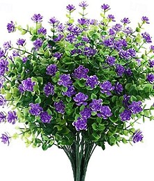 economico -6 mazzi di fiori artificiali per esterni, fiori finti per la decorazione, resistenti ai raggi UV, piante finte in plastica, decorazioni per fioriere da giardino, verande e finestre
