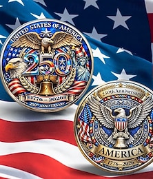 voordelige -Herdenkingsmunt ter ere van het 250-jarig bestaan van de VS - 1776-2026 semiquincentennial limited edition verzamelaarsmunt met ontwerp van adelaar, Liberty Bell en Amerikaanse vlag.