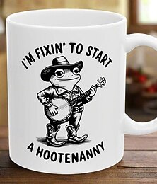 preiswerte -Witzige Geschenktasse „Ich starte gleich eine Hootenanny“ – lustige Western-Frosch-Kaffeetasse, einzigartige Tasse für Western- und Country-Fans