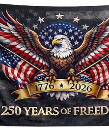 abordables -Bandera del 250 aniversario de EE. UU., bandera patriótica ligera de una sola capa para exteriores, bandera conmemorativa del Día de la Independencia de Estados Unidos 1776-2026