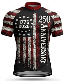 abordables -250 aniversario de Estados Unidos Día de la Independencia Día Nacional Americano Hombre Maillot de Ciclismo Bandera estadounidense de los Estados Unidos Bandera / bandera nacional Manga Corta