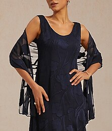 billige -Dame Trekker på skuldrene Blonde Blomstret Elegant kald skulder Daglig Bryllupsgjest Strandbryllup Navyblå Oliven Sommer Vår