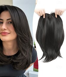 halpa -30 cm:n hiuslisäke oheneville hiuksille, 16,5 x 16,5 cm:n paksu pohjallinen synteettinen päällinen otsatukalla, kuituperunat naisten hiuslisäkkeisiin päivittäiseen käyttöön, töihin, juhlaan,