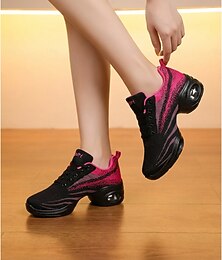 Недорогие -Профессиональные женские танцевальные кроссовки с раздельной подошвой — спортивная танцевальная обувь для женщин, идеально подходящая для бальных танцев, тренировок и выступлений.