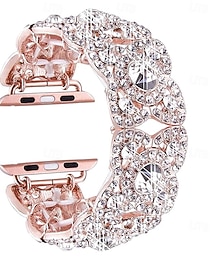 billige -Smykker armbånd Kompatibel med Apple Watch-klokkereim 38mm 40mm 41mm 42mm 44mm 45mm 49mm Glimmer Bling Diamond Rustfritt stål Erstatningsklokkerem til iwatch Ultra 3 2 Series 11 10 9 8 7 SE 6 5 4 3 2
