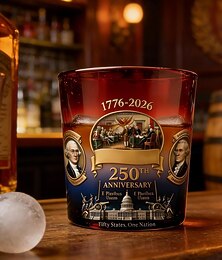 levne -Skleněný kelímek na whisky s orlem a vlajkou k 250. výročí USA, láhev na whisky edice 1776-2026, 355 ml na alkohol, vlastenecký dárek pro vojenského veterána pro muže, tátu, manžela, výročí &dekorace