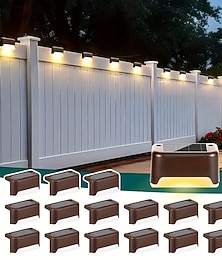 お買い得  -16個の屋外用ソーラー防水壁ライト、庭の庭のフェンス、階段、ステップ照明、屋外装飾用の景観ライト、パティオ、通路、庭、防水ガーデン照明