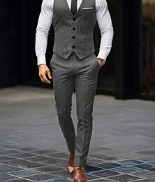お買い得  -男性用 スーツ 結婚式 パーティーイブニングウェア ブラック ホワイト 春、夏、秋、冬 スーツ ファッション 日常 ソリッド スタンダードフィット 2点セット