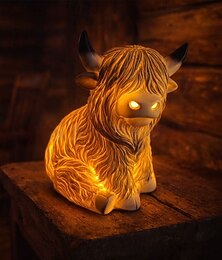 abordables -Lampe vache des Highlands, lampe de table LED, décoration de table style ferme moderne, cadeau original pour la chambre, le camping, les fêtes d'anniversaire ou toute autre surprise