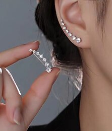 baratos -1 par Brinco For Mulheres Diário Rua Prateado Contas Diamante