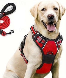 abordables -Arnés para perros, arnés antitirones para mascotas, chaleco acolchado ajustable, reflectante, chaleco de tela Oxford que no ahoga, con asa de control práctica, adecuado para perros grandes.