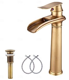 abordables -Robinet de lavabo - Classique Laiton antique Montage extérieur Poignée unique à un trouBath Taps