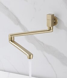 abordables -Robinet de cuisine mural pliable et extensible en laiton brossé avec un seul trou, remplisseur de casseroles.