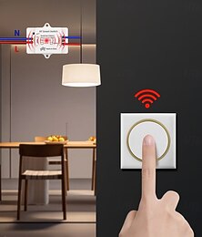 رخيصةأون -مفتاح تحكم لاسلكي أحادي القناة AC85V-250V AC220V لتشغيل وإيقاف الإضاءة AC220V بتردد 433 ميجاهرتز