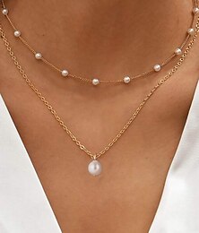 economico -1 pezzo Collana For Per donna Perla Quotidiano Streetwear Regalo Lega Patchwork Giorno di San Patrizio