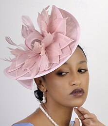 abordables -Fascinators Sinamay Mariage Anniversaire Élégant ancien Mignon Avec Plume Floral Casque Couvre-chef