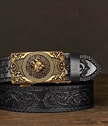 billiga -Herr Bälte Automatiskt spänne Läder Krom Vintage Traditionell Fritid Djurmönster A01 A02 Ledigt Dagligen Företag Midjebälte