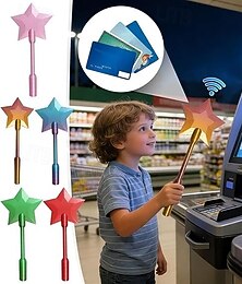 olcso -3D nyomtatott pálca érintéses fizetéssel, csillagvarázs érintéses fizetéssel, pálcák érintésmentes fizetési kártyatartóval, digitális fizetésű csillagpálcák az egyszerű fizetéshez, szórakoztató