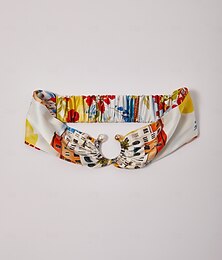 billiga -Santorini sommar silkeslen satin huvudduk med rynka