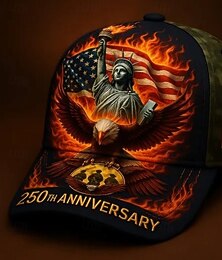abordables -Casquette de baseball commémorative du 250e anniversaire des États-Unis, motif patriotique de la Statue de la Liberté &motif d'aigle à tête blanche, feu &Casquette unisexe ajustable à motif drapeau
