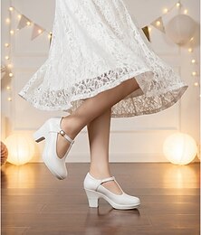 abordables -Chaussures de danse de salon noires pour femmes, avec bride Mary Jane, escarpins professionnels à petit talon pour la valse et le foxtrot. &talons de danse classiques et confortables pour la pratique