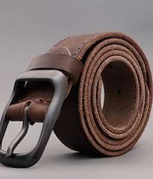 זול -בגדי ריקוד גברים חֲגוֹרָה מתכווננת עור אמיתי כרום סגנון רחוב עכשווי לנופש צבע אחיד שחור חום יומי עֵסֶק רשמי חגורת מותניים