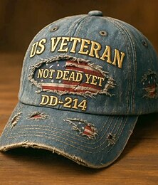 abordables -Gorra informal DD-214 con bordado de veterano estadounidense, gorra de béisbol vintage desgastada con bandera estadounidense ajustable para hombres y mujeres, regalo patriótico para veteranos