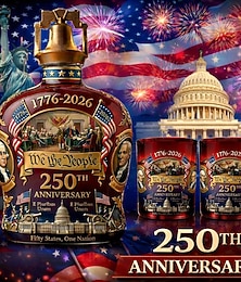 preiswerte -Whiskyflasche zum 250-jährigen Jubiläum der USA &Gläserset „We the People“ – patriotisches Geschenk zum Unabhängigkeitstag (1776–2026), patriotische Karaffe mit 2 Whiskygläsern, Design mit