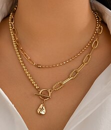 economico -1 pezzo Collana For Per donna Perla Quotidiano Streetwear Regalo Lega Patchwork Cuore