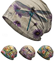 abordables -Cache-cou multifonctionnel en polyester, style bohème, à motifs libellule et fleurs, multicolore, idéal au quotidien, en vacances et en voyage.