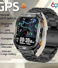 Недорогие -GPS смарт-часы для мужчин прочные спортивные часы для активного отдыха с Bluetooth вызовом встроенная GPS-навигация компас альтиметр барометр аккумулятор большой емкости 530 mAh водонепроницаемые