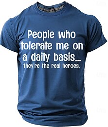 abordables -T-shirt graphique humoristique et autodérisoire pour homme : « Ceux qui me supportent au quotidien… ce sont les vrais héros. » Ce t-shirt à manches courtes, style décontracté, est disponible en