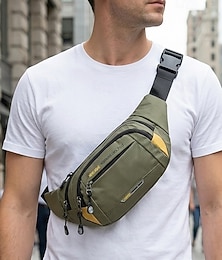 halpa -miesten nailoninen vyölaukku, monivärinen, suurikapasiteettinen vyölaukku, jossa on useita taskuja, säädettävä vyö, ristikkäinen rintalaukku päivittäiseen käyttöön, vaellukseen, ulkoiluun ja matkoille