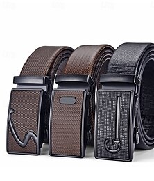 זול -בגדי ריקוד גברים חֲגוֹרָה אבזם אוטומטי PU סגנון רחוב עכשווי לנופש צבע אחיד A01 A02 יומי עֵסֶק רשמי חגורת מותניים