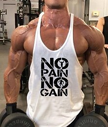 cheap -Men's Graphic Letter Workout Tank Top Running Tank Top Gym Tank Top Sleeveless Vest / Gilet Casual Athleisure Summer Quick Dry Soft Breathable Gym Workout Walking Jogging Sportswear Activewear Black