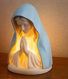 abordables -Veilleuse statue de la Vierge Marie, veilleuse de prière Vierge Marie, lampe de table LED de dévotion, veilleuse douce pour protéger les yeux, décoration pour chambre ou salon
