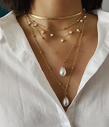 economico -1 pezzo Collana Collana Lunga For Per donna Perla Quotidiano Streetwear Regalo Lega Patchwork