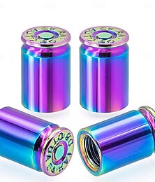 זול -4 יחידות מכסי גזע שסתומי צמיגים מסוג bullet, מכסי גזע אוויר מסגסוגת אלומיניום למכוניות, רכבי שטח, משאיות, אופניים, אופנועים, אופניים