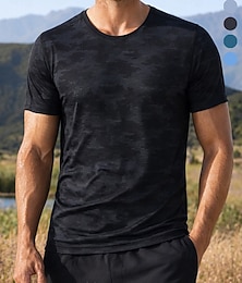 cheap -Men's Camouflage Running T-Shirt Compression Shirt Athletic Shirt Sports Top Short Sleeve Tee Tshirt Summer Quick Dry Moisture Wicking Breathable Gym Workout Walking Jogging Sportswear Activewear