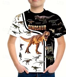 abordables -Garçons 3D Graphique Dinosaure T-shirt Manche Courte Impression 3D Été Printemps Sports Mode Streetwear Enfants 5-12 ans Col Rond Occasionnel Quotidien Extérieur Coupe régulière